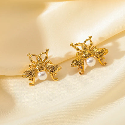 🍒Stainless steel large hoop earrings with pearl for women fashion exaggerated holiday Jewellery occasion earrings gift Bijoux Girly Pearl