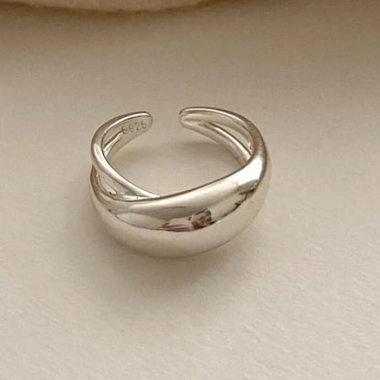 🍒925 Sterling silver rings for women geometric fine jewellery finger adjustable rings Interware cubic zirconia accessorize trendy jewellery for women birthday gifts