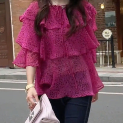 🍒Chiffon blouses for women fashion clothes oversized tops for summer blouse shirt smart casual going out tops Float Around Town  In your Flouncy