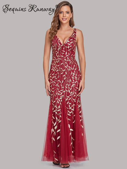🍒Sequin maxi cocktail dress long bridesmaid prom outfit for special occasion party club bodycon vintage style clothing You'll Fish This Mermaid Out Time &Time