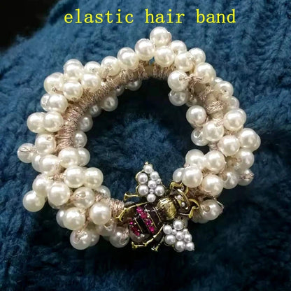 🍒Elastic pearl bracelet women's adjustable crystal bee bracelet  bangle party jewellery for occasions gift smart casual accessories Nice To Bee ' Wear