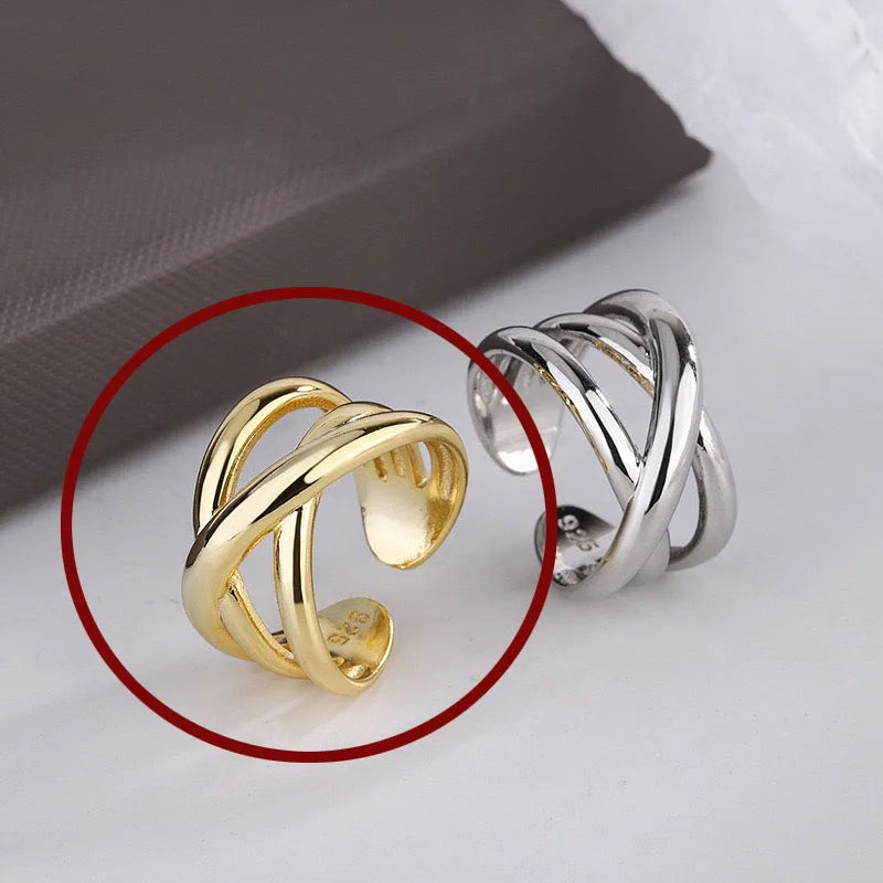 🍒925 Sterling silver rings for women geometric fine jewellery finger adjustable rings Interware cubic zirconia accessorize trendy jewellery for women birthday gifts