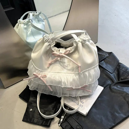 🍒Large capacity shoulder bag with bows versatile sweet girl fashion tote bag for women ballet style crossbody bag bow casual accessories