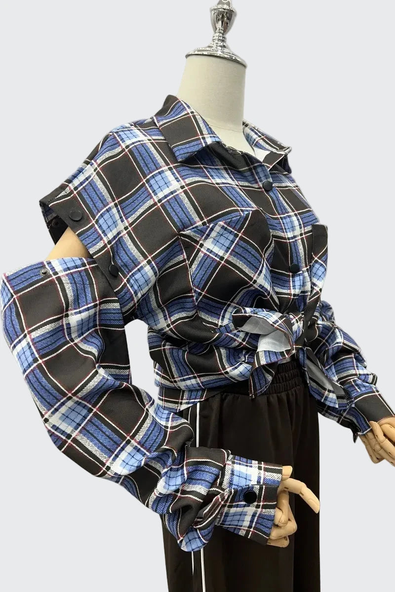 🍒Women's spring shirt Jacket checkered short-sleeved pocket retro luxurious chic trendy minimalist fashion check blouse designer comfy style clothing Dont Be Stale Mate Get This Checkers