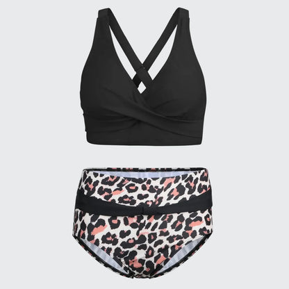 🍒V neck bikini set polka dot print swim set high waisted swim wear for women solid push up two-piece swimwear printed beach wear fashion get SET for the BEACH