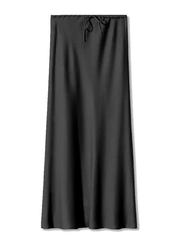 🍒Long satin skirts maxi for women straight elegant silky skirts long elasticated waist Put This Jewel In The Crown Of Your Wardrobe