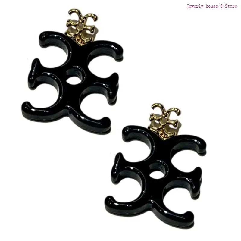 🍒Modern letter dangle drop earrings versatile for Any occasion cccessory for ttendy outfits resin jewellery black fasbion jewellery Send A Letter To Yourself