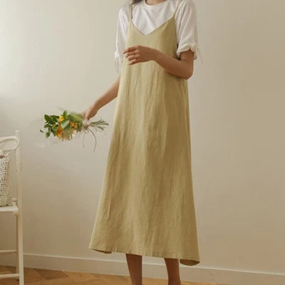🍒Elegant Loose dresses for women sleeveless fashion clothes  for summer outfits with spaghetti straps cotton rich clothing Cash Ceeper Casuals
