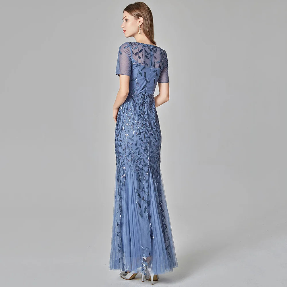 🍒Sequin maxi cocktail dress long bridesmaid prom outfit for special occasion party club bodycon vintage style clothing You'll Fish This Mermaid Out Time &Time