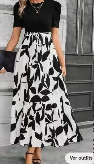 🍒Women's dresses spring and summer floral fashion Printed outfits elegant holiday wear smart casual clothes