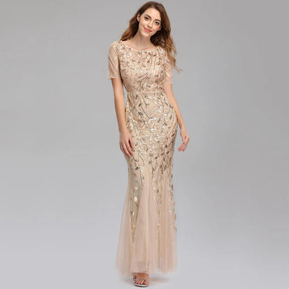 🍒Sequin maxi cocktail dress long bridesmaid prom outfit for special occasion party club bodycon vintage style clothing You'll Fish This Mermaid Out Time &Time