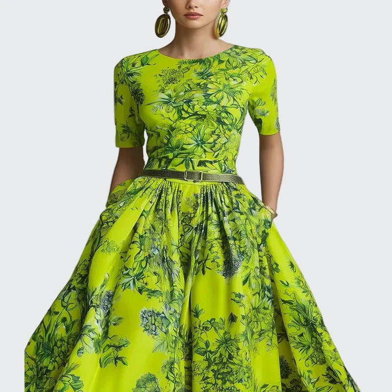 🍒Vacation outfit for woman boho beach dress high waist o-neck a-Line summer clothes short sleeve loose maxi dresses smart casual fashion beach party wear HOP-Per on this cool GRASS!
