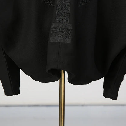 🍒Oversized zipped coat women's fashion solid color long sleeve casual drawstring jacket black designer style spring autumn clothing   Big Up To Oversized Cool
