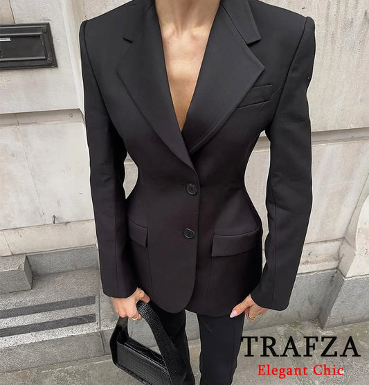 🍒Waist-hugging blazer single breasted button jacket with shoulder pads spring fashion high street clothing party occasion wear office clothing Wear This Every HOUR Of The Day And raise A GLASS To The Comfort