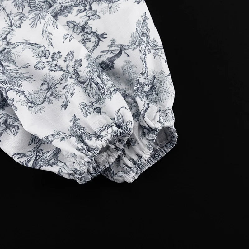 🍒Printed mini dress long sleeve clothes for hot weather o-neck outfit a line flare short china print smart casual female clothes fashion beach party wear holiday wear  Drink Cocktails In Your China