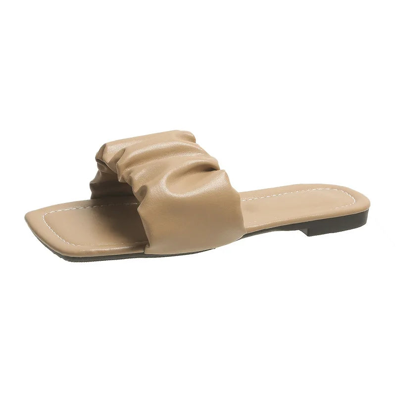 🍒Square flip flops flat large size women's summer sandals outdoor slippers square drape style shoes casual sandals Don’t Be Square Get This Lovely Pair