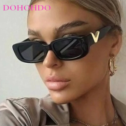 🍒Trendy rectangular sunglasses for womens shades unisex designer sunshade outdoor driving glasses for summer travelling sun glasses UV400 protection Trusty Trendy