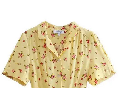 🍒knee length dress spring summer clothing quality smart casual clothes for women midi fashion short sleeve outfit TIES waist back ties elegant Ladies navy blue print summer dress Wrap Flourish In Floral