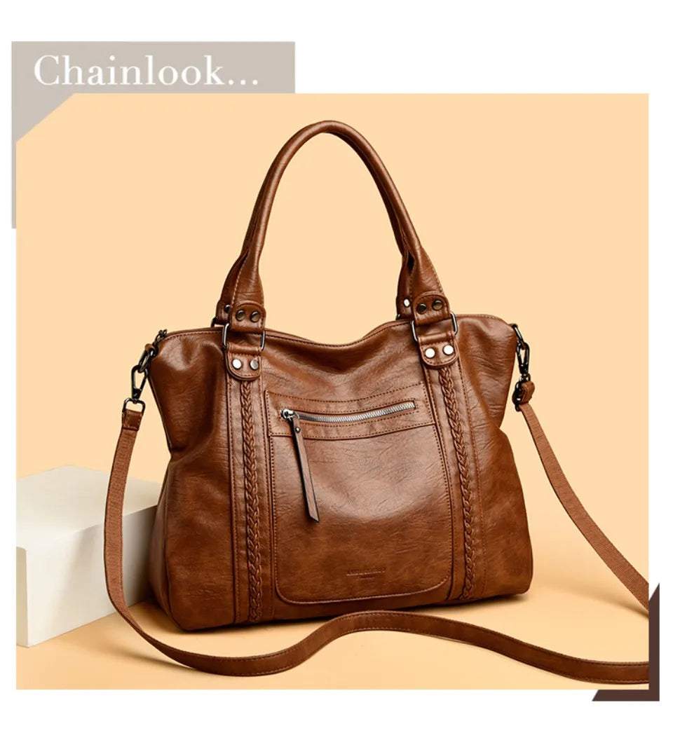 🍒Soft faux leather shoulder crossbody bags for women hot luxury handbag Designer casual tote office work bag Clever Faux Leather