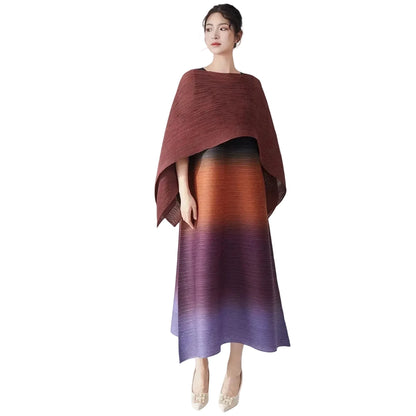 🍒Women's high-end clothing dress sleeveless long loose outfit gradual colour ombre fashion wear sleeveless loose long dress for party occasion wear  Gravitate To Gradual