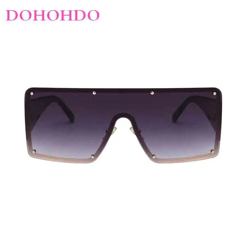 🍒Large frame sunglasses unisex womens rimless one-piece wide-rimmed sunglasses fashion eyeglasses UV400 protection See Through Fun Sunnies