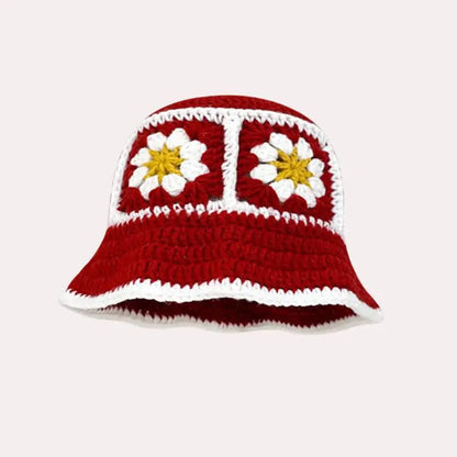 🍒Autumn crochet hat handmade bucket hat knitted Y2k flower fashion autumn winter colourful hats Get A Bellfower Flower. Flower