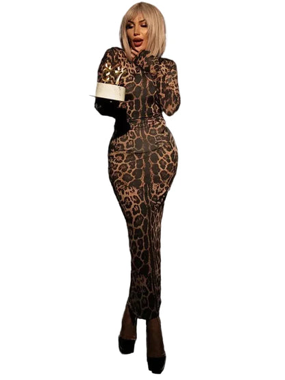 🍒Red striped long dress womens bodycon turtle neck zebra print mesh outfit clubwear party occasion wear clothing                       Catwalk Your Tiger