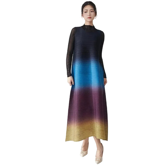 🍒Women's high-end clothing dress sleeveless long loose outfit gradual colour ombre fashion wear sleeveless loose long dress for party occasion wear  Gravitate To Gradual