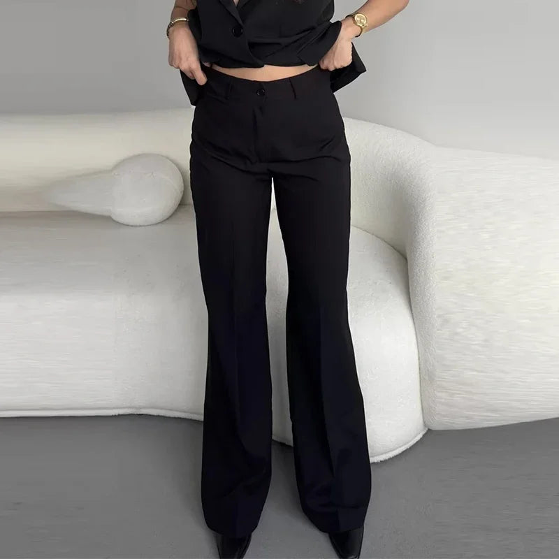 🍒Stylish blazers coat v neck jacket for women and pants set party occasion wear single button suit with matching straight long trousers office outfit single out this single button in a Single Minute