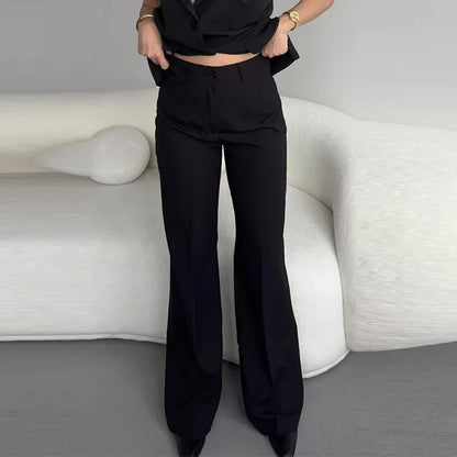 🍒Stylish blazers coat v neck jacket for women and pants set party occasion wear single button suit with matching straight long trousers office outfit single out this single button in a Single Minute