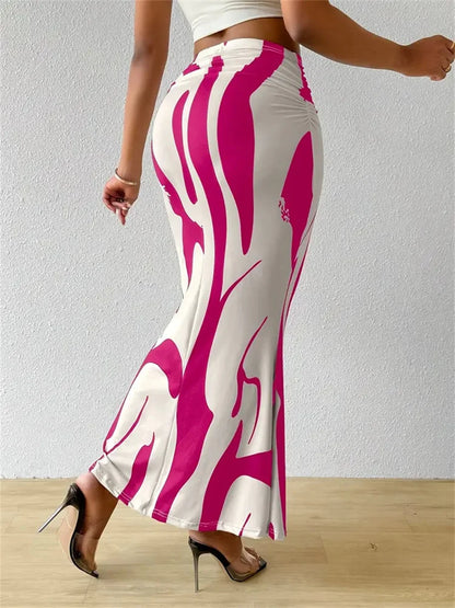 🍒High waisted maxi skirt smart casual women's bodycon skirt zebra long skirt casual high waist outfit elegant zebra print clothes elegant animal print fashion wear