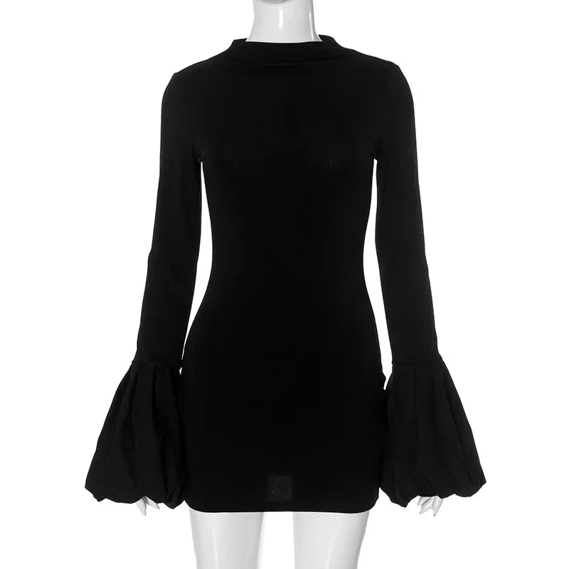 🍒Long sleeve mini dress high waisted club party a- line bodycon fashion clothing occasionwear for women Bella Bell