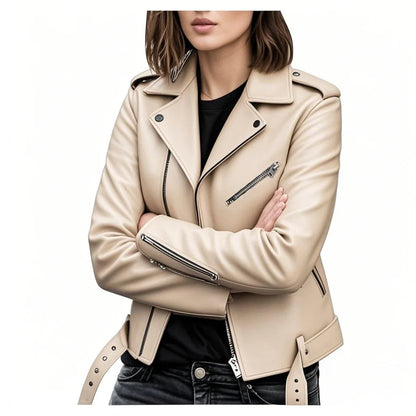 🍒Faux leather moto Jackets spring autumn fashion zip up outerwear smart casual biker jacket plus size outdoor clothes Get On The Moto Bike