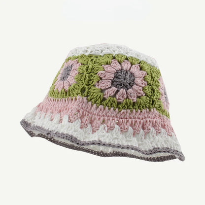 🍒Autumn crochet hat handmade bucket hat knitted Y2k flower fashion autumn winter colourful hats Get A Bellfower Flower. Flower