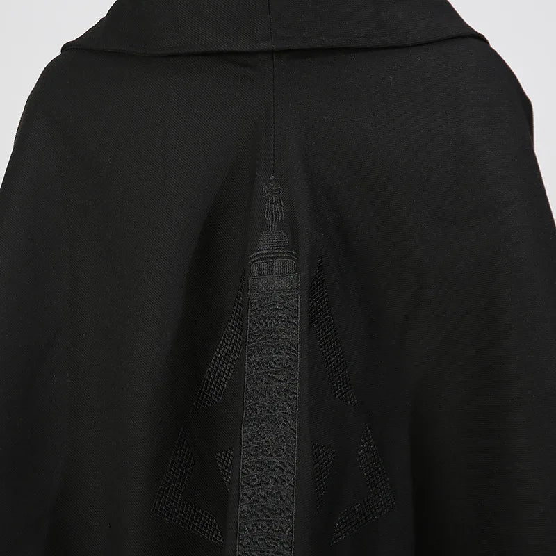 🍒Oversized zipped coat women's fashion solid color long sleeve casual drawstring jacket black designer style spring autumn clothing   Big Up To Oversized Cool