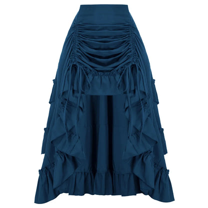 🍒Women vintage renaissance skirt ruffle elastic waist irregular fashion midi outfit occasion party wear Turn Around Your wardrobe with renaissance Style
