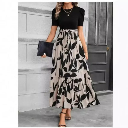 🍒Women's dresses spring and summer floral fashion Printed outfits elegant holiday wear smart casual clothes