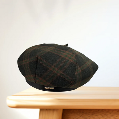 🍒Retro plaid beret hat women's autumn winter casual french hat simple woolen fashion check design cap 'Beret Warm