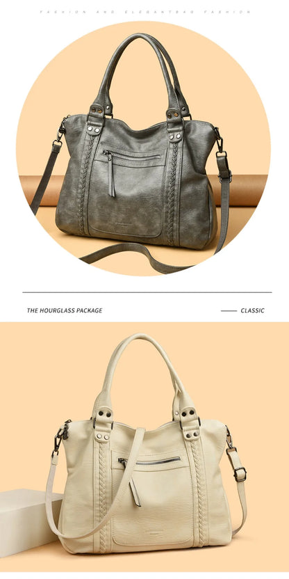 🍒Soft faux leather shoulder crossbody bags for women hot luxury handbag Designer casual tote office work bag Clever Faux Leather