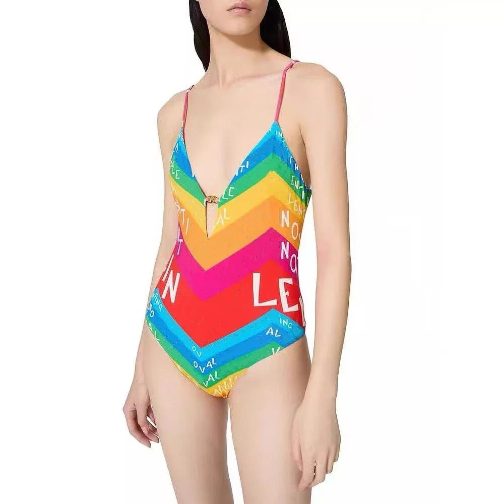 🍒Women's fashion bathing suits with cross back with in built bra one-piece swimsuit solid beachwear Sea Sure Swim Suits