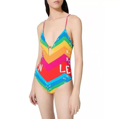 🍒Women's fashion bathing suits with cross back with in built bra one-piece swimsuit solid beachwear Sea Sure Swim Suits