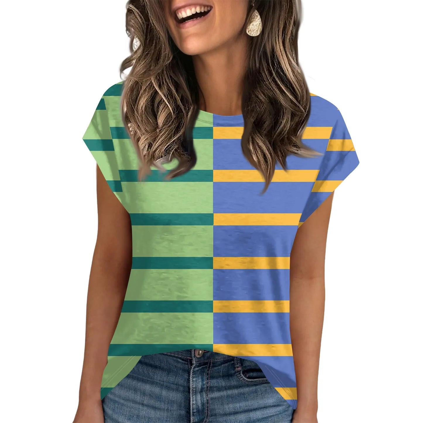 🍒Womens summer tops crop striped workout tee cap sleeve t-shirt to wear under jacket fashion trendy clothes