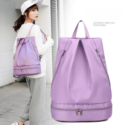 🍒Wet dry separation fitness gym bags waterproof swimming bag women travel yoga sports bag mens basketball soccer pouch backpack