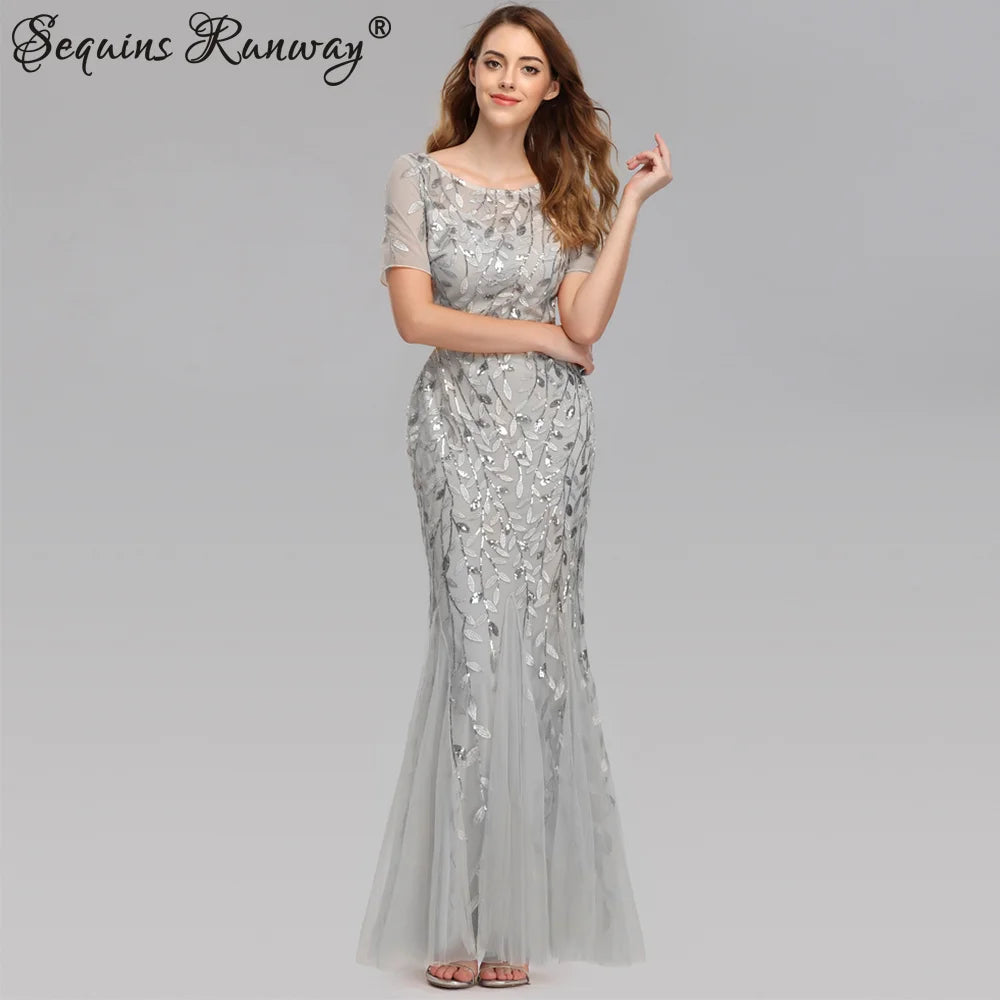 🍒Sequin maxi cocktail dress long bridesmaid prom outfit for special occasion party club bodycon vintage style clothing You'll Fish This Mermaid Out Time &Time