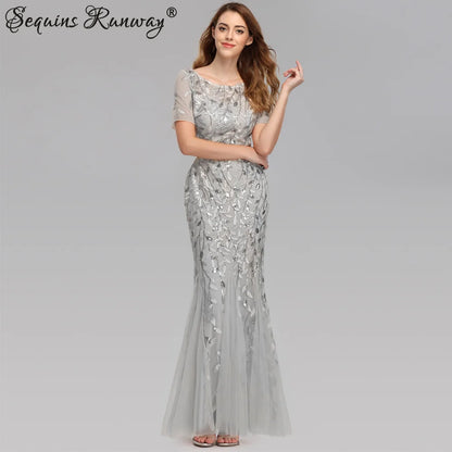 🍒Sequin maxi cocktail dress long bridesmaid prom outfit for special occasion party club bodycon vintage style clothing You'll Fish This Mermaid Out Time &Time