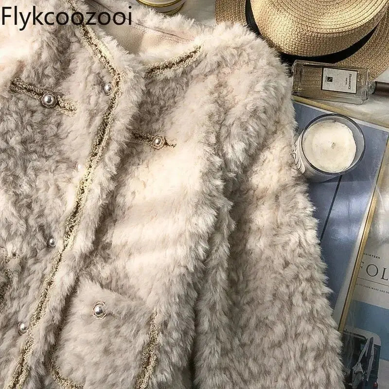 🍒Female lambs wool coat wear casual coats for women autumn winter clothing woollyJacket long sleeve It will be a SHEAR delight to wear this