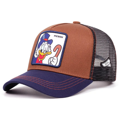 🍒Cartoon baseball cap high quality unisex embroidered patch baseball cap unisex trucker hat mesh hats for women sun hat