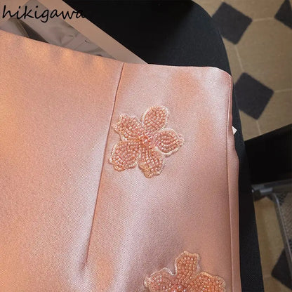 🍒Womens mini skirt high waist a-line fashion beading vintage stylesmart casual clothing satin fashion wear party occasion wear You Will Be Sat- In Joy With This