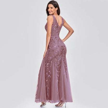 🍒Sequin maxi cocktail dress long bridesmaid prom outfit for special occasion party club bodycon vintage style clothing You'll Fish This Mermaid Out Time &Time