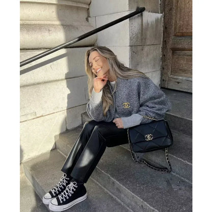 🍒Women's Jackets spring  autumn fleece vintage jacket oversized outerwear long sleeve  Bomber Jacket women